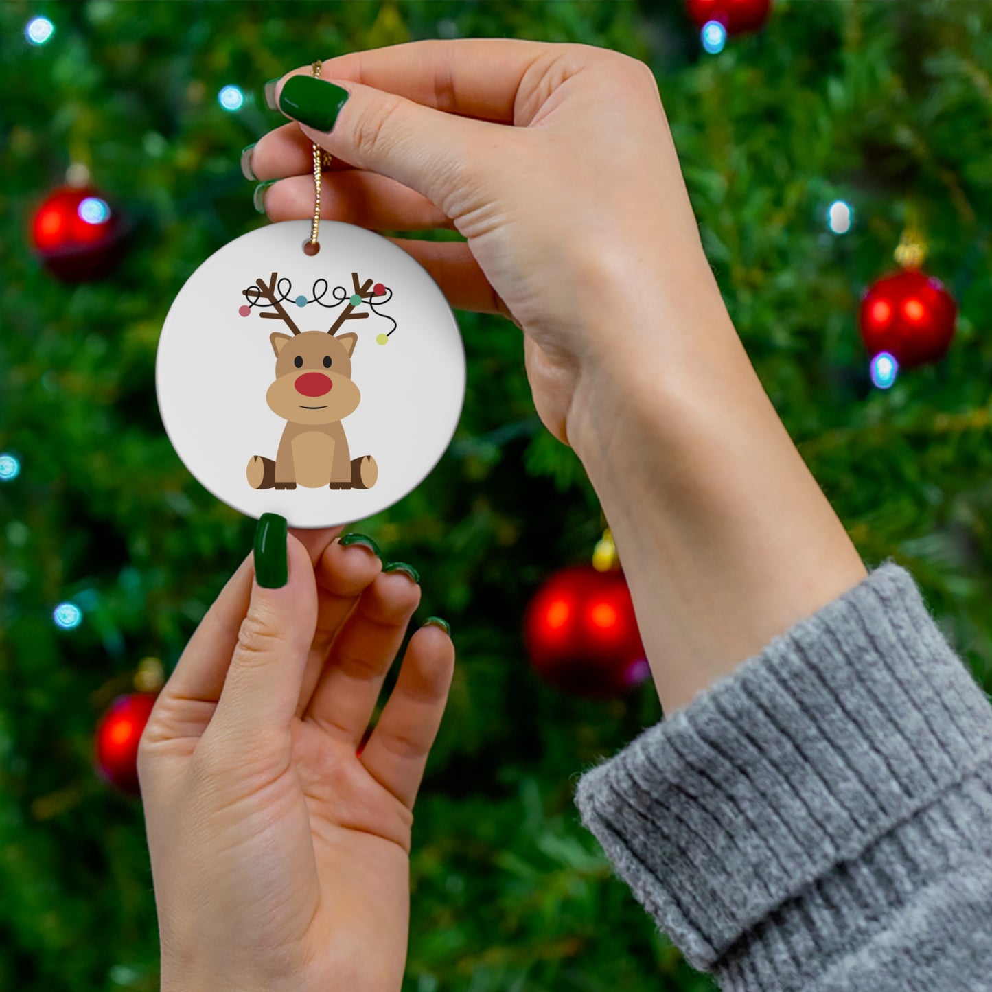 Cute Deer Ceramic Ornament