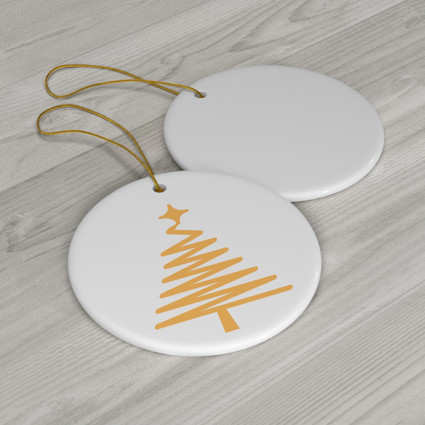 Minimalist Christmas Tree Ornament Gold