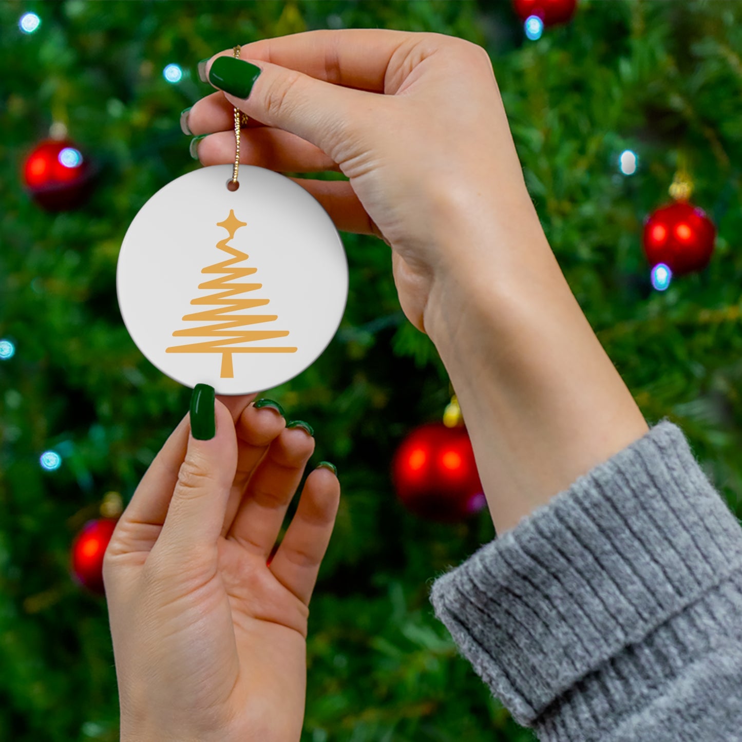 Minimalist Christmas Tree Ornament Gold